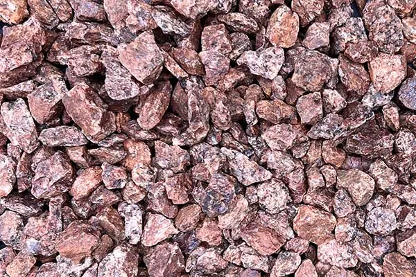 Red decorative rock, close up