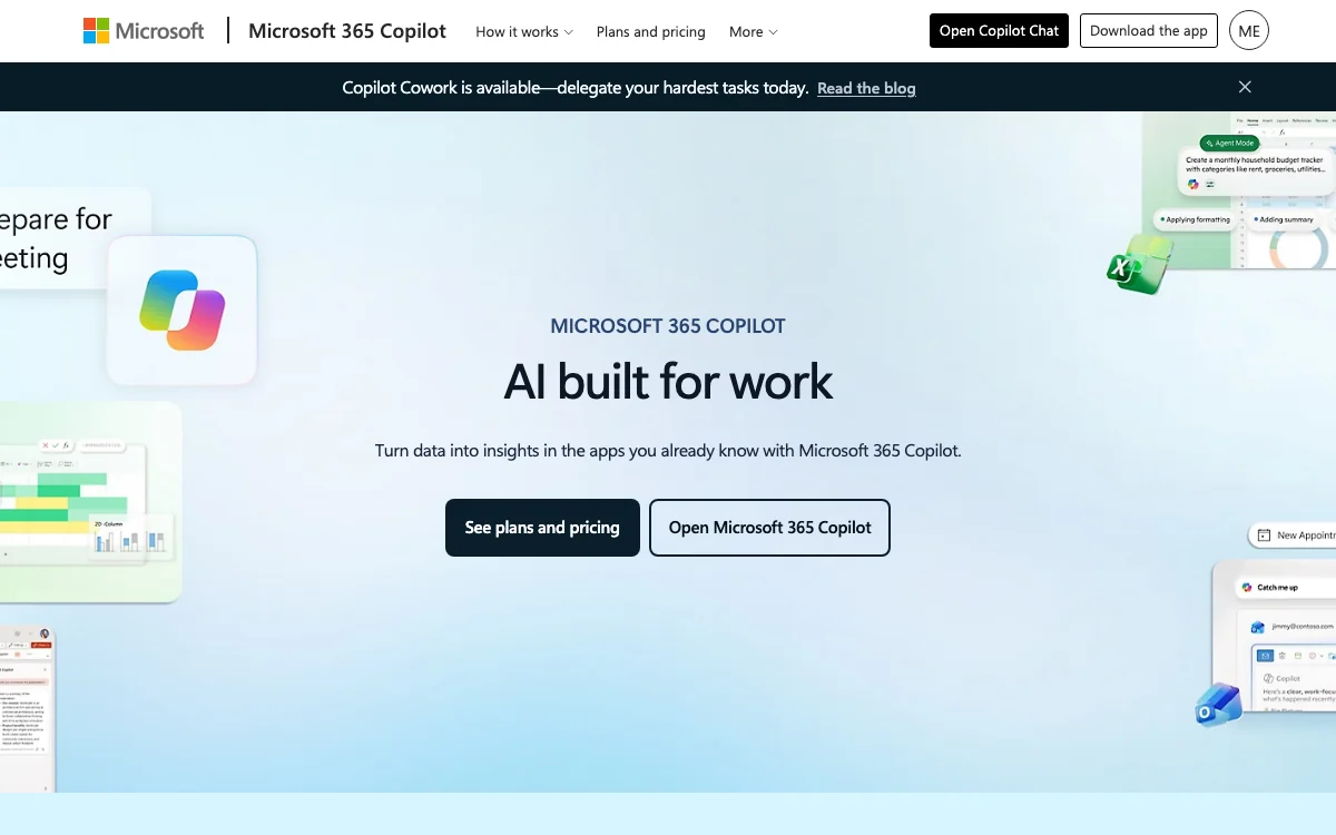 Microsoft 365 Copilot, as shown on its own public site